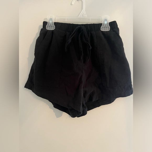 Tie Waist Pocket Shorts, black size XS - Picture 2 of 3
